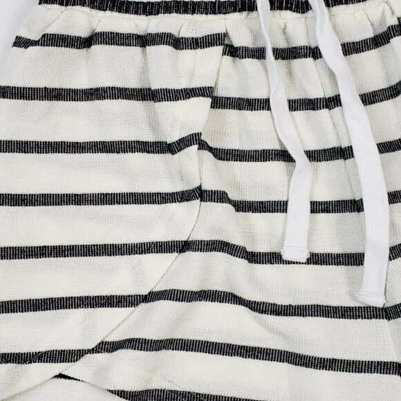 The Fifth Lable Captain Stripe Sweat Shorts White/Black S - Picture 10 of 10